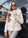 Kurtka damska skórzana ramoneska z futerkiem kremowa Dstreet TY5275