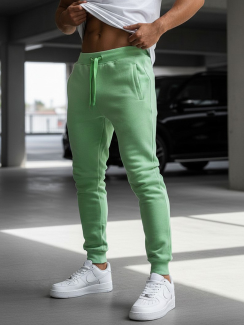 Spodnie męskie dresowe jasnozielone Dstreet UX3451