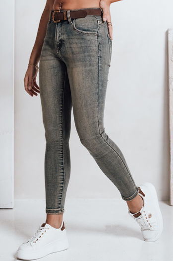 Jeansy damskie skinny z paskiem niebieskie Dstreet UY2810