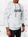 Bluza męska z kapturem i nadrukiem biała Dstreet BX5570