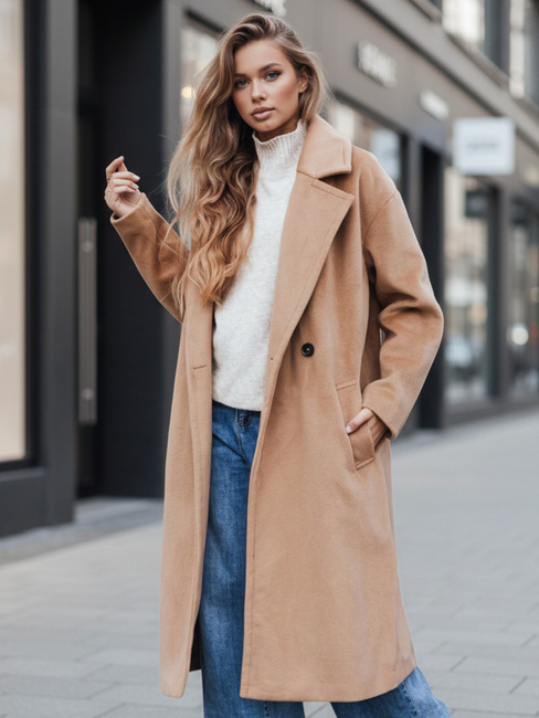 Płaszcz damski przejściowy oversize brązowy Dstreet NY0767z