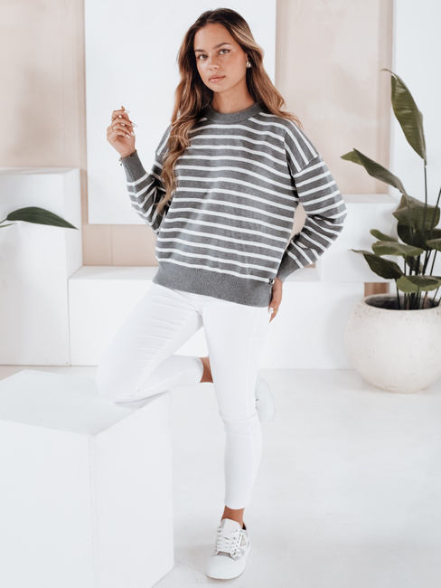 Sweter damski w paski szary Dstreet MY2540