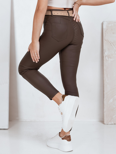 Spodnie damskie woskowane brązowe Dstreet UY2763