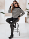 Damski sweter w paski ELVARA czarny Dstreet MY2524