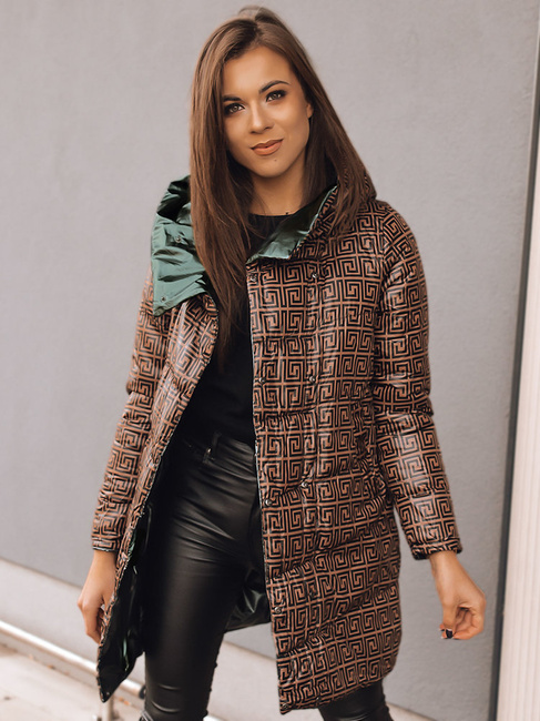 Kurtka przejściowa damska dwustronna DELSY LONG zielona Dstreet TY3480