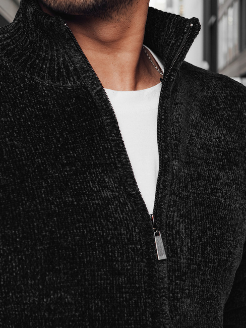 Sweter męski rozpinany czarny Dstreet WX2232