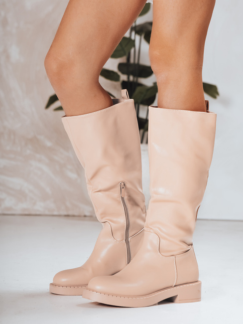 Kozaki damskie beżowe Dstreet ZY1271