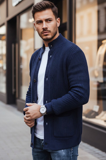 Sweter męski kardigan granatowy Dstreet WX2346