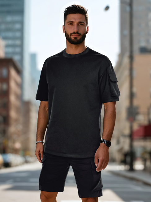 Komplet męski basic czarny Dstreet AX0799