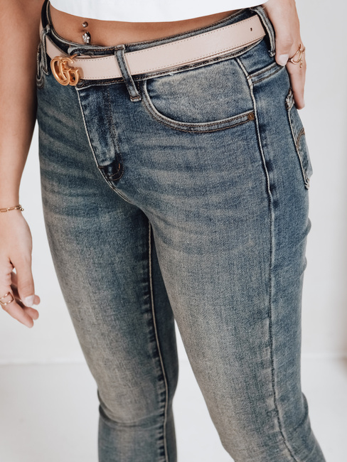 Jeansy damskie skinny z wysokim stanem niebieskie Dstreet UY2792