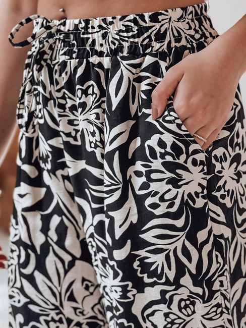 Spodnie damskie materiałowe wide leg TROPICAL SUN czarne Dstreet UY2634