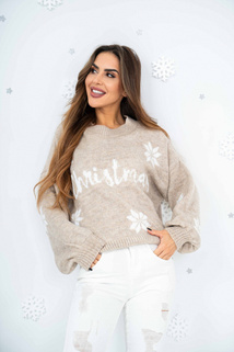 Sweter damski CHRISTMAS TIME beżowy Dstreet MY2275