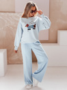 Bluza damska oversize z haftem DOGSWEETY niebieska Dstreet BY1479