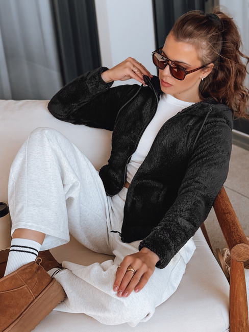Bluza damska z kapturem czarna Dstreet BY1556