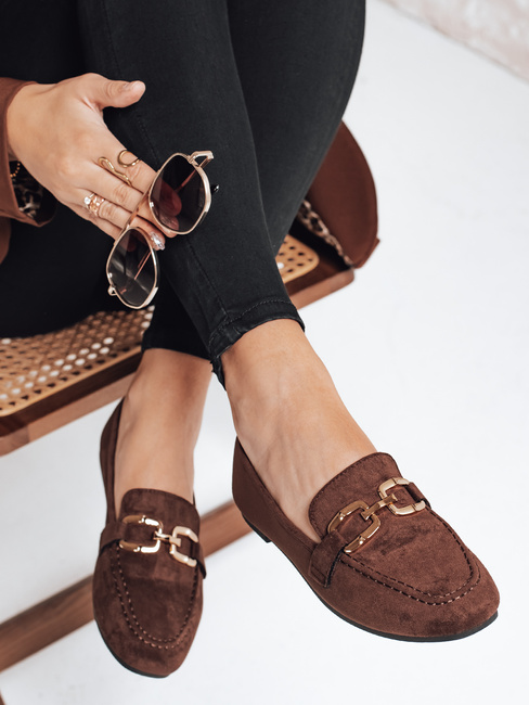 Mokasyny damskie zamszowe brązowe Dstreet ZY1177