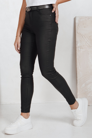 Spodnie damskie woskowane czarne Dstreet UY2767