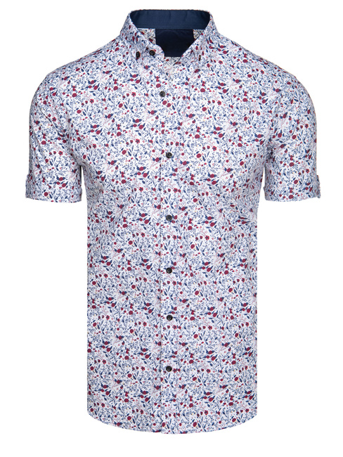 Koszula męska z krótkim rękawem biała Dstreet KX1071