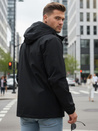 Kurtka męska przejściowa z kapturem czarna Dstreet TX5133