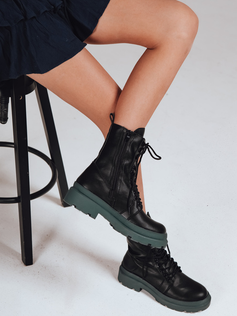 Botki damskie HARDSTEP wiązane czarne Dstreet ZY1304