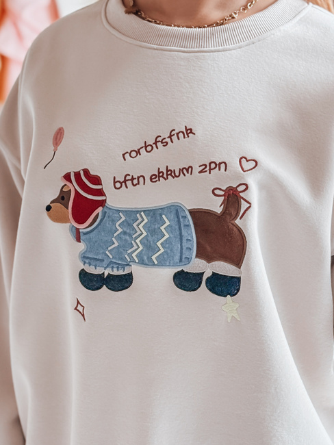 Bluza damska oversize z haftem DOGSWEETY cappuccino Dstreet BY1481