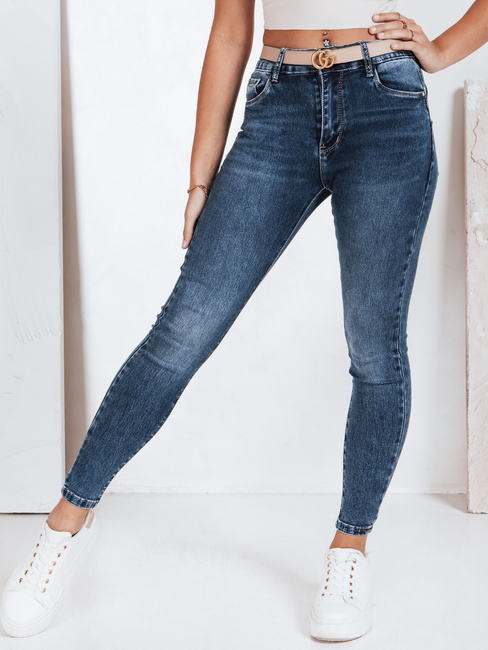 Spodnie jeansowe damskie skinny niebieskie Dstreet UY2791