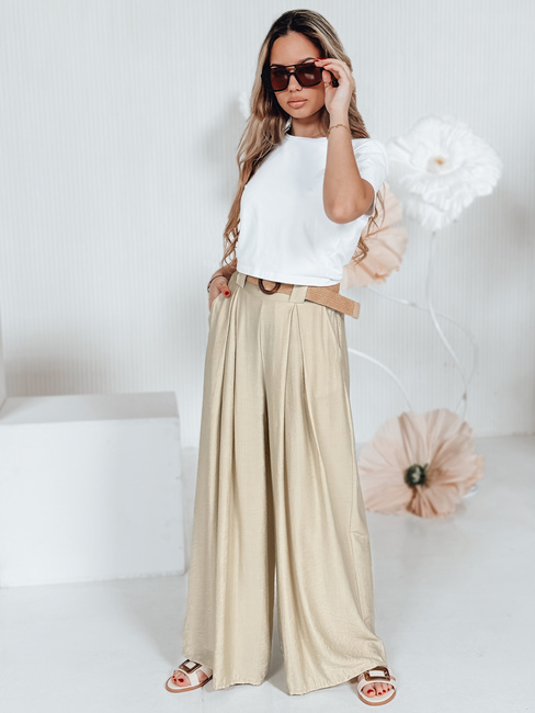 Spodnie damskie MIRELOU beżowe Dstreet UY2716