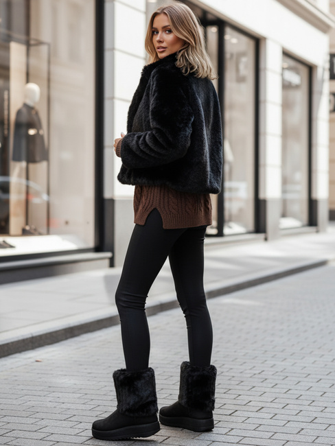 Śniegowce damskie zamszowe czarne Dstreet ZY1279