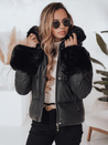 Kurtka damska zimowa YOUWARM krótka pikowana z futerkiem czarna Dstreet TY5006