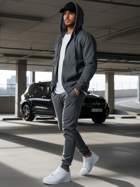 Bluza męska rozpinana antracytowa BX2196