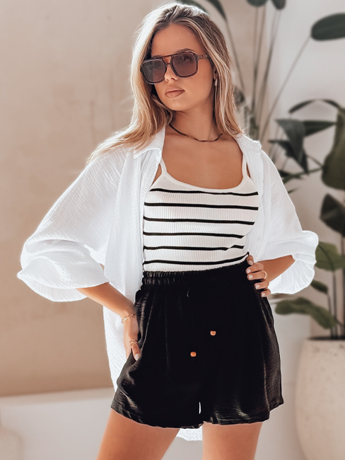 Spodenki damskie materiałowe SUMMER TRIP czarne Dstreet SY0433