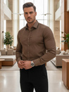 Koszula męska SLIM FIT elegancka gładka kawowa Dstreet DX2680