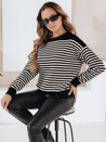 Damski sweter w paski ELVARA czarny Dstreet MY2524