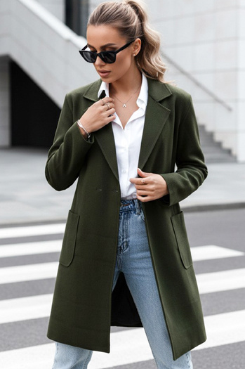 Płaszcz damski oversize LINNORE długi oliwkowy Dstreet NY0704