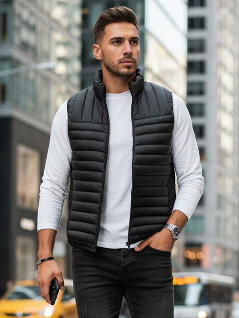 Kamizelka męska pikowana czarna Dstreet TX5084