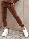 Spodnie damskie dresowe welurowe brązowe Dstreet UY3838