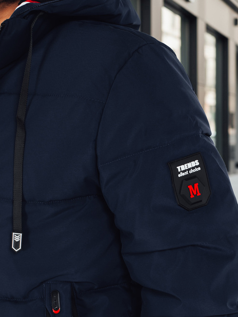 Kurtka męska zimowa z kapturem granatowa Dstreet TX5086z