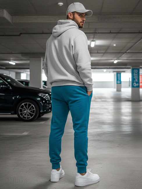 Spodnie męskie dresowe turkusowe Dstreet UX3428