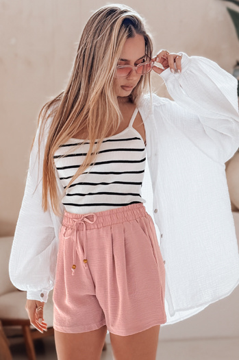 Spodenki damskie materiałowe SUMMER TRIP różowe Dstreet SY0437