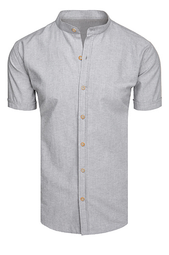 Koszula męska z krótkim rękawem szara Dstreet KX1049