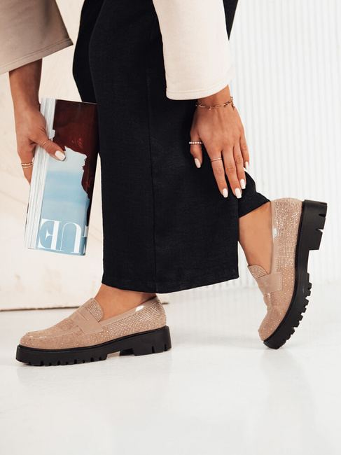 Mokasyny damskie beżowe OTERO Dstreet ZY0477