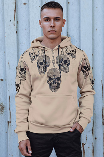 Bluza męska z kapturem beżowa Dstreet BX5842