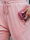 Spodnie damskie dresowe welurowe różowe Dstreet UY3837