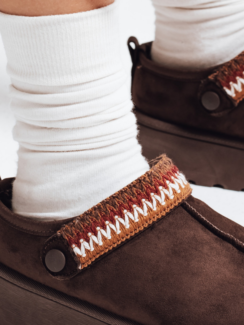 Śniegowce damskie zamszowe brązowe Dstreet ZY1178