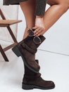Botki damskie zamszowe brązowe Dstreet ZY1035