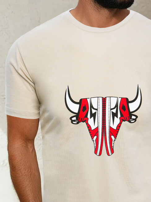 T-shirt męski beżowy Dstreet RX4932