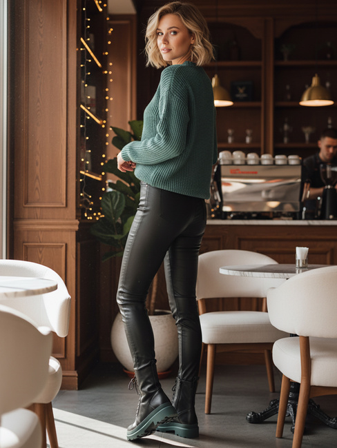 Botki damskie HARDSTEP wiązane czarne Dstreet ZY1304