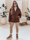 Kurtka damska MISSFROST pikowana z kapturem brązowa Dstreet TY4959