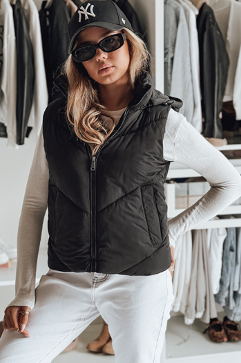 Kamizelka damska pikowana LIKEHUGS czarna Dstreet TY4978