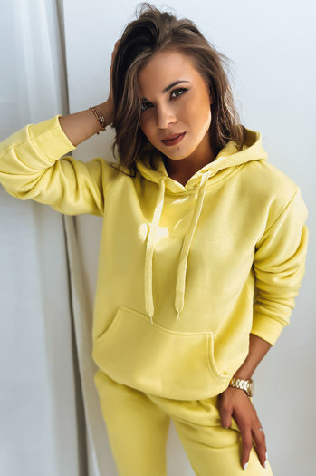 Bluza damska BASIC z kapturem żółta Dstreet BY0285z