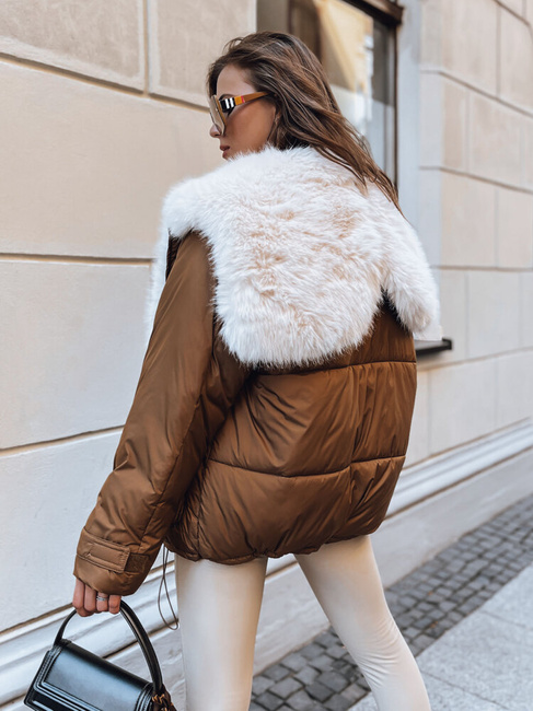 Kurtka zimowa damska oversize BRILLIANCE brązowa Dstreet TY3910